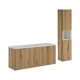 Zestaw meblowy Nova Oak, 140cm z blatem i szafką wysoką