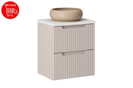 Zestaw meblowy Nova Cashmere, 50cm z blatem i umywalką nablatową Wiki