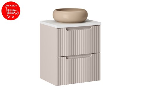Zestaw meblowy Nova Cashmere, 50cm z blatem i umywalką nablatową Wiki