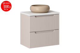 Zestaw meblowy Nova Cashmere, 60cm z blatem i umywalką nablatową Wiki