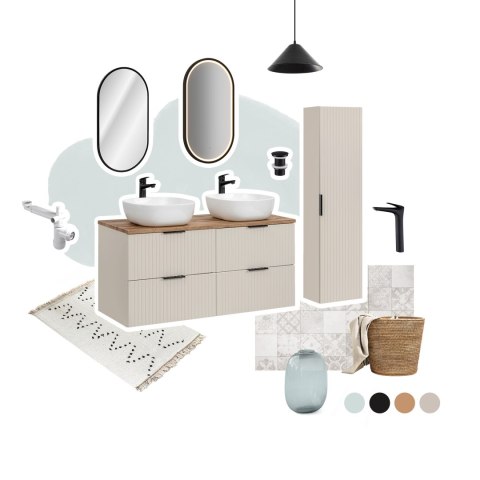 Zestaw meblowy 80cm z blatem i szafką wysoką ADEL CASHMERE COMAD Zestaw meblowy 80cm z blatem i szafką wysoką ADEL CASHMERE COMAD