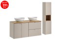 Zestaw meblowy 120cm z blatem, 2 umywalkami nablatowymi Lola i szafką wysoką
