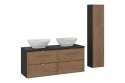 Zestaw meblowy 120cm z blatem, 2 umywalkami nablatowymi Pati i szafką wysoką