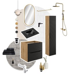 Zestaw meblowy 120cm z blatem i 2 umywalkami nablatowymi Mona