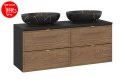 Zestaw meblowy 120cm z blatem i 2 umywalkami nablatowymi Mona