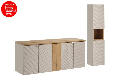 Zestaw meblowy 140cm z blatem i szafką wysoką