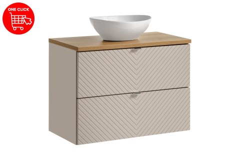 Zestaw meblowy Viva Cashmere 80cm z blatem i umywalką nablatową Lola