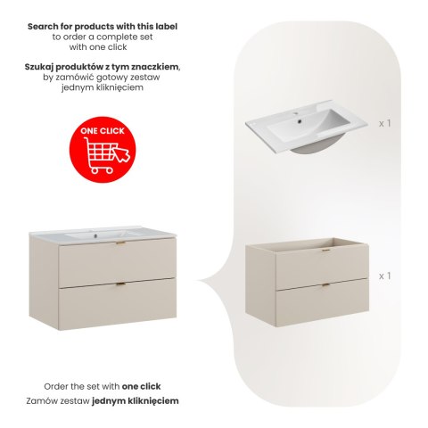 Zestaw meblowy 80cm z umywalką meblową Lava