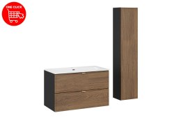 Zestaw meblowy 80cm z umywalką meblową SKY i szafką wysoką
