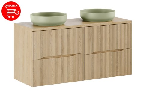 Zestaw meblowy 120cm z blatem i 2 umywalkami nablatowymi River