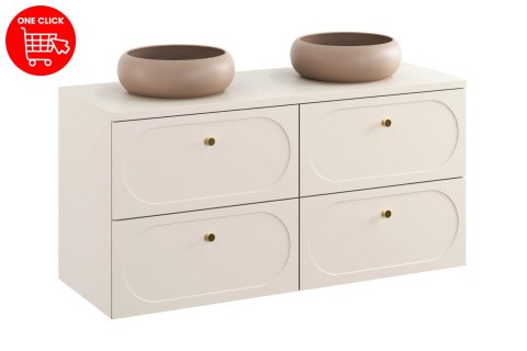 Zestaw meblowy 120cm z blatem i 2 umywalkami nablatowymi Wiki