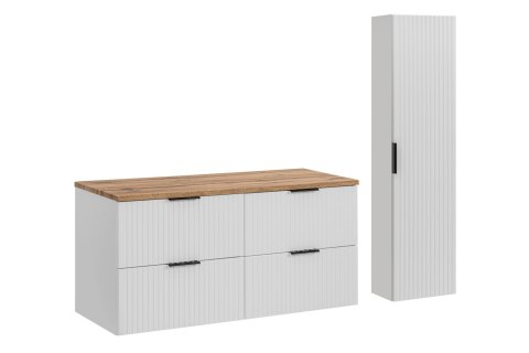 Zestaw meblowy Adel White 120cm z blatem Adel Oak i szafką wysoką Zestaw meblowy Adel White 120cm z blatem Adel Oak i szafką wysoką
