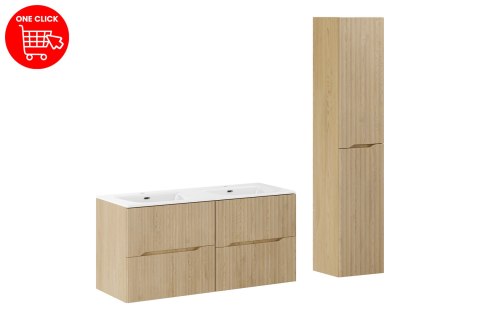 Zestaw meblowy 120cm z umywalką meblową SKY i szafką wysoką