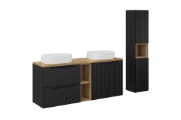 Zestaw meblowy 140cm z blatem, 2 umywalkami nablatowymi Beyond i szafką wysoką
