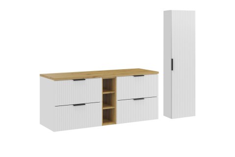 Zestaw meblowy 140cm z blatem i szafką wysoką