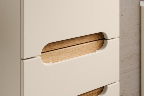 Zestaw meblowy 60cm z blatem, umywalką nablatową Lola, szafką wysoką i szafką z lustrem