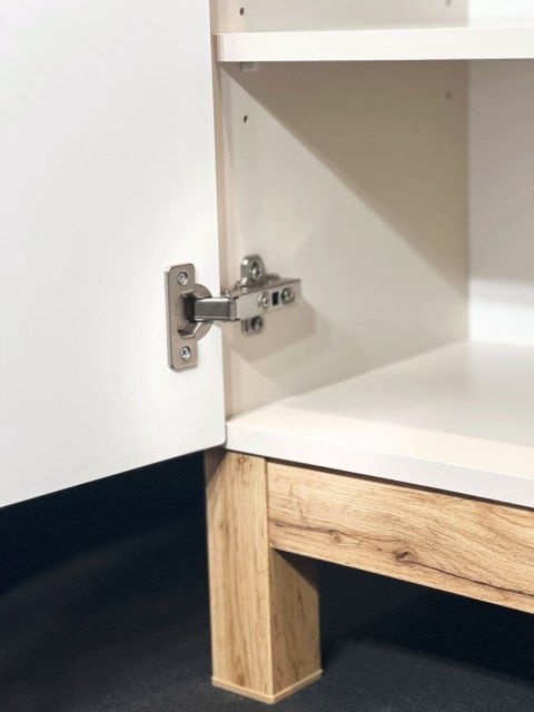 Zestaw meblowy 60cm z blatem, umywalką nablatową Lola, szafką wysoką i szafką z lustrem