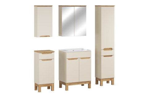Zestaw meblowy 60cm z umywalką meblową Lava, szafką wysoką i szafką z lustrem