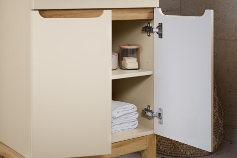 Zestaw meblowy 60cm z umywalką meblową Lava, szafką wysoką i szafką z lustrem