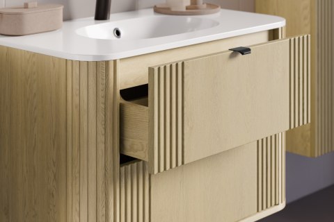 Zestaw meblowy 80cm z umywalką meblową Pure i szafką wysoką