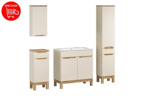 Zestaw meblowy 80cm z umywalką meblową SKY i szafką wysoką