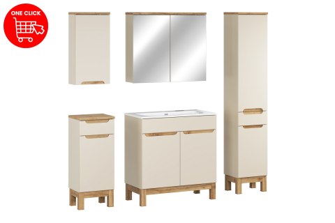 Zestaw meblowy 80cm z umywalką meblową SKY, szafką wysoką i szafką z lustrem