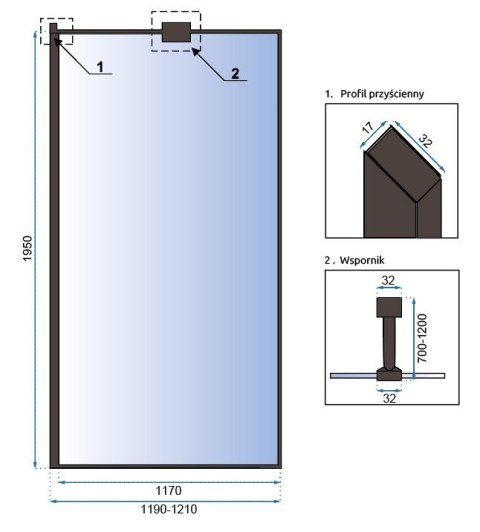 ŚCIANKA PRYSZNICOWA BLER 120