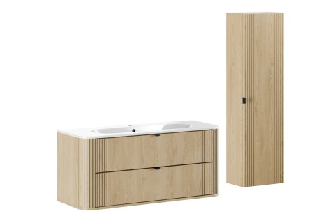 Zestaw meblowy 120cm z umywalką meblową Pure i szafką wysoką