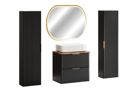 Zestaw meblowy 60cm z blatem, umywalką nablatową Magic, szafkami wysokimi i lustrem LED Zestaw meblowy 60cm z blatem, umywalką nablatową Magic, szafkami wysokimi i lustrem LED