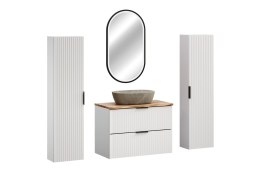 Zestaw meblowy 80cm z blatem, umywalką nablatową Anna, szafką wysoką i lustrem