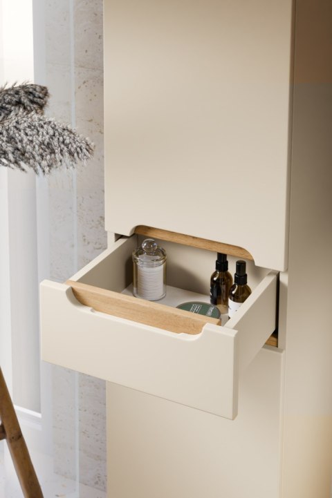 Zestaw meblowy 80cm z blatem, umywalką nablatową Cloud i szafką wysoką