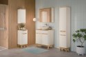Zestaw meblowy 80cm z blatem, umywalką nablatową Cloud, szafką wysoką i szafką z lustrem