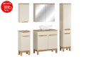 Zestaw meblowy 80cm z blatem, umywalką nablatową Cloud, szafką wysoką i szafką z lustrem