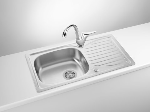 Zlewozmywak stalowy z baterią 1-komorowy z ociekaczem