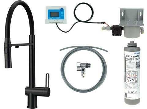 Bateria kuchenna z zestawem do filtracji wody
 z elastyczną wylewką