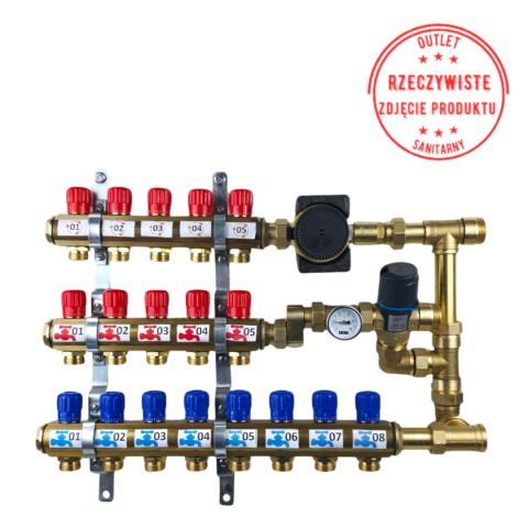 Rozdzielacz ciepłej wody użytkowej RZT (7+8+11 sekcji) Rozdzielacz ciepłej wody użytkowej RZT (7+8+11 sekcji)