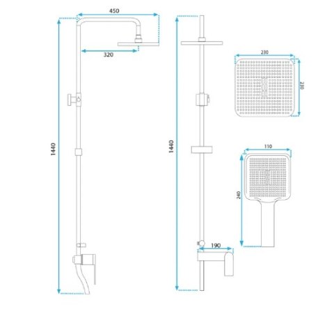 ZESTAW NATRYSKOWY MY1902-77B STORM CZARNY ZESTAW NATRYSKOWY MY1902-77B STORM CZARNY