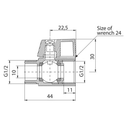 Zawór kulowy nakrętno-wkrętny 1/2'' (DN15) VALVEX MINI