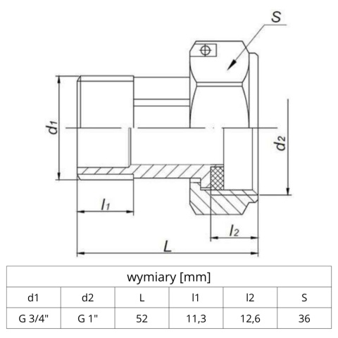 Komplet półśrubunków do wodomierza, ciepłomierza GZ 3/4'' - GW 1'' Komplet półśrubunków do wodomierza, ciepłomierza GZ 3/4'' - GW 1''