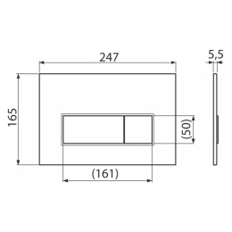 Przycisk do WC ALCA SKALAR BIAŁY cienki kompatybilny ze wszystkimi stelażami Alca plastikowy