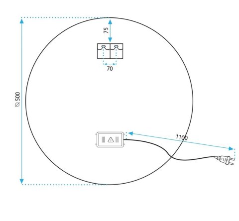 LUSTRO LED MMJ BLACK 60cm