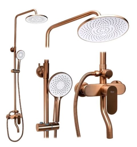 ZESTAW NATRYSKOWY DROP MIEDŹ SZCZOTKOWANA ZESTAW NATRYSKOWY DROP MIEDŹ SZCZOTKOWANA