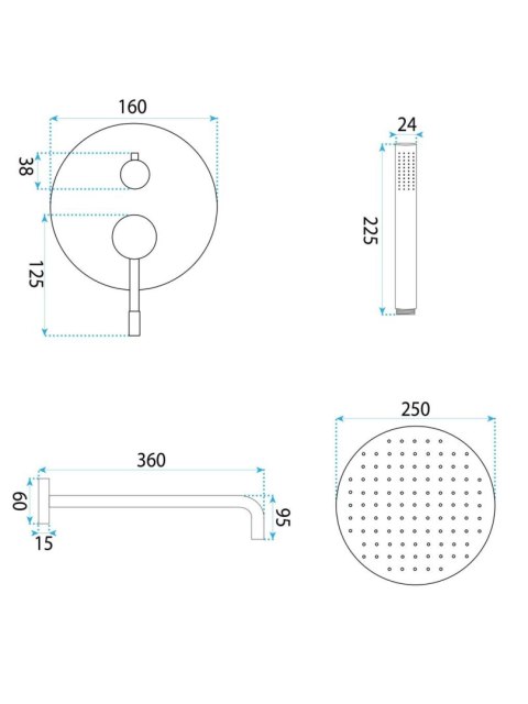 ZESTAW NATRYSKOWY PODTY LUNGO DIAMOND MIEDŹ + BOX ZESTAW NATRYSKOWY PODTY LUNGO DIAMOND MIEDŹ + BOX