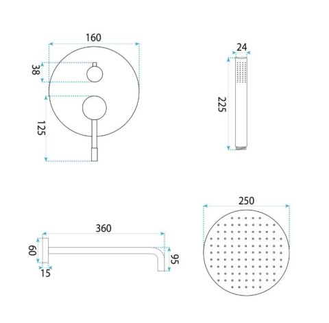 ZESTAW NATRYSKOWY PODTY LUNGO DIAMOND ZŁOTY + BOX ZESTAW NATRYSKOWY PODTY LUNGO DIAMOND ZŁOTY + BOX