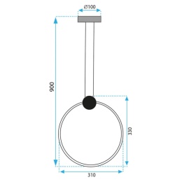 Lampa sufitowa wisząca LED APP1394-CP OLD GOLD 30 cm
