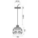Lampa wisząca sufitowa kryształowa APP207-1C chrom