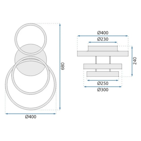 Lampa sufitowa nowoczesna LED G004-C złota szczotkowana z pilotem