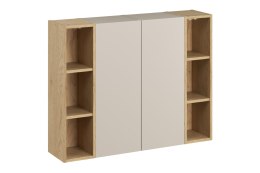 Zestaw meblowy z szafkami wysokimi i regałami