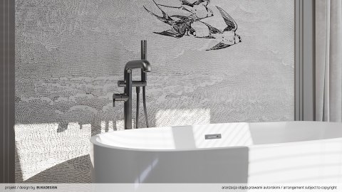 Bateria wannowa wolnostojąca z zestawem prysznicowym