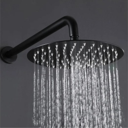 Deszczownica okrągła czarna matowa REA 25 cm